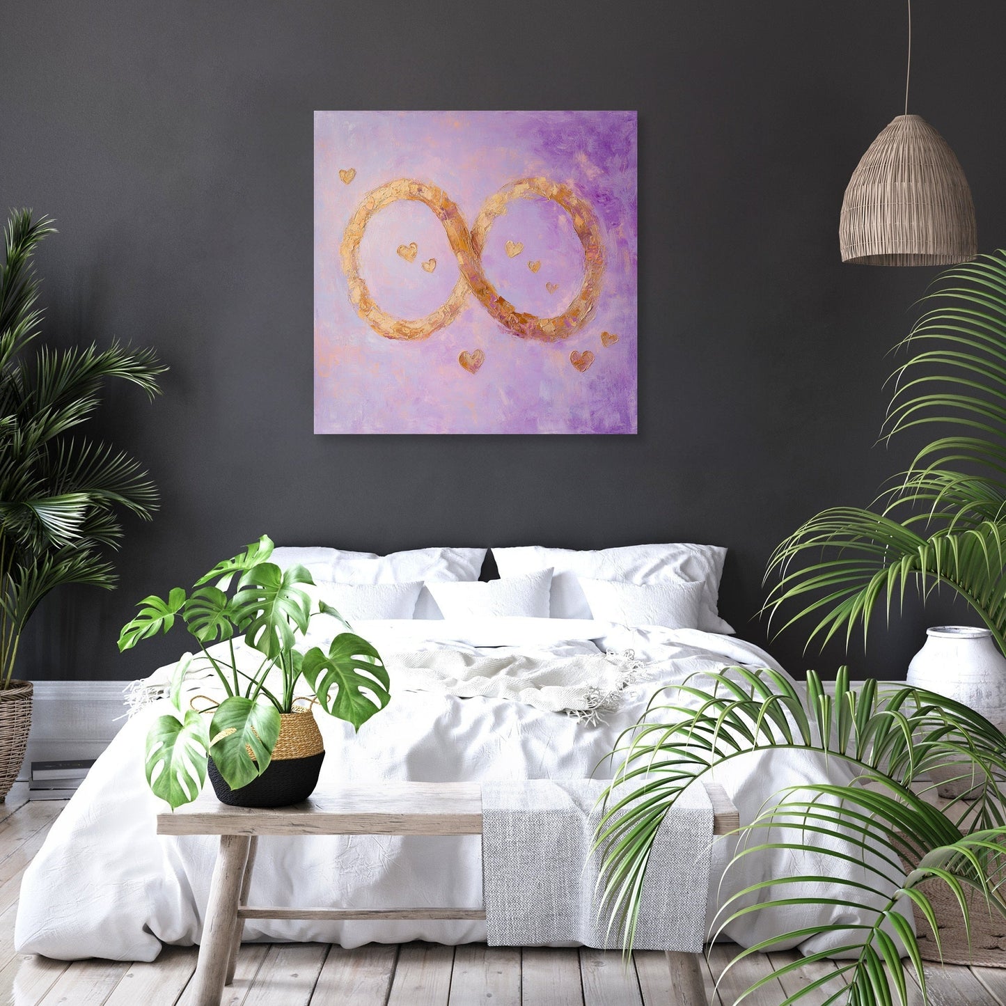 Golden Infinity Heart Canvas