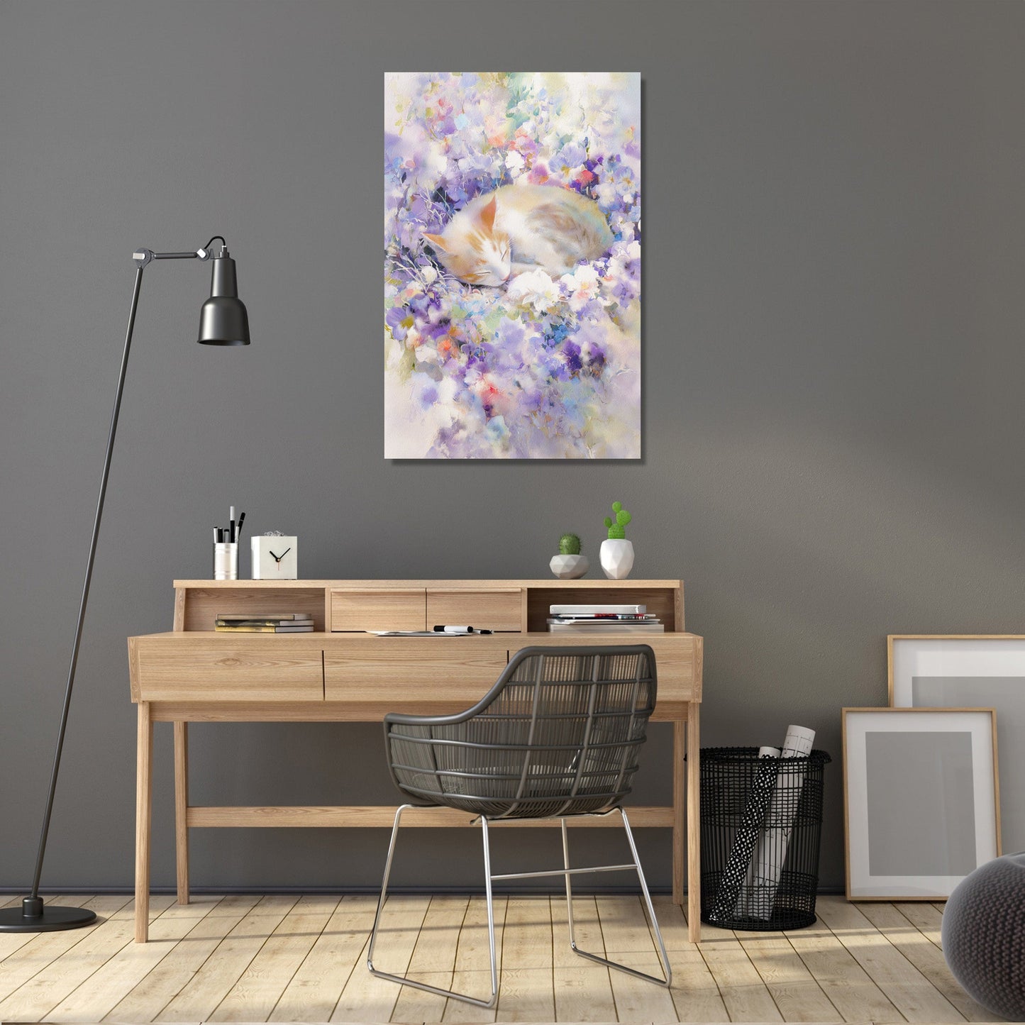 Feline Floral Canvas