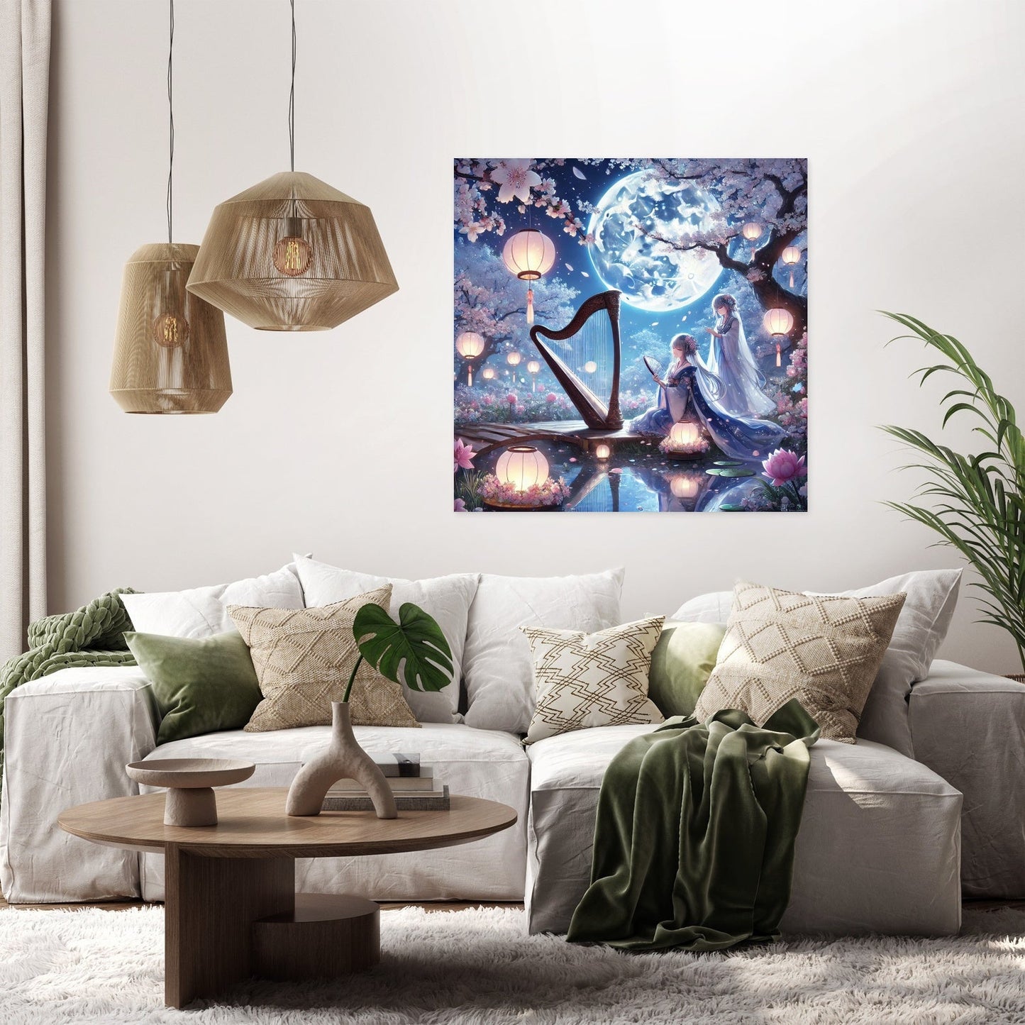 Moonlit Garden Serenade Canvas