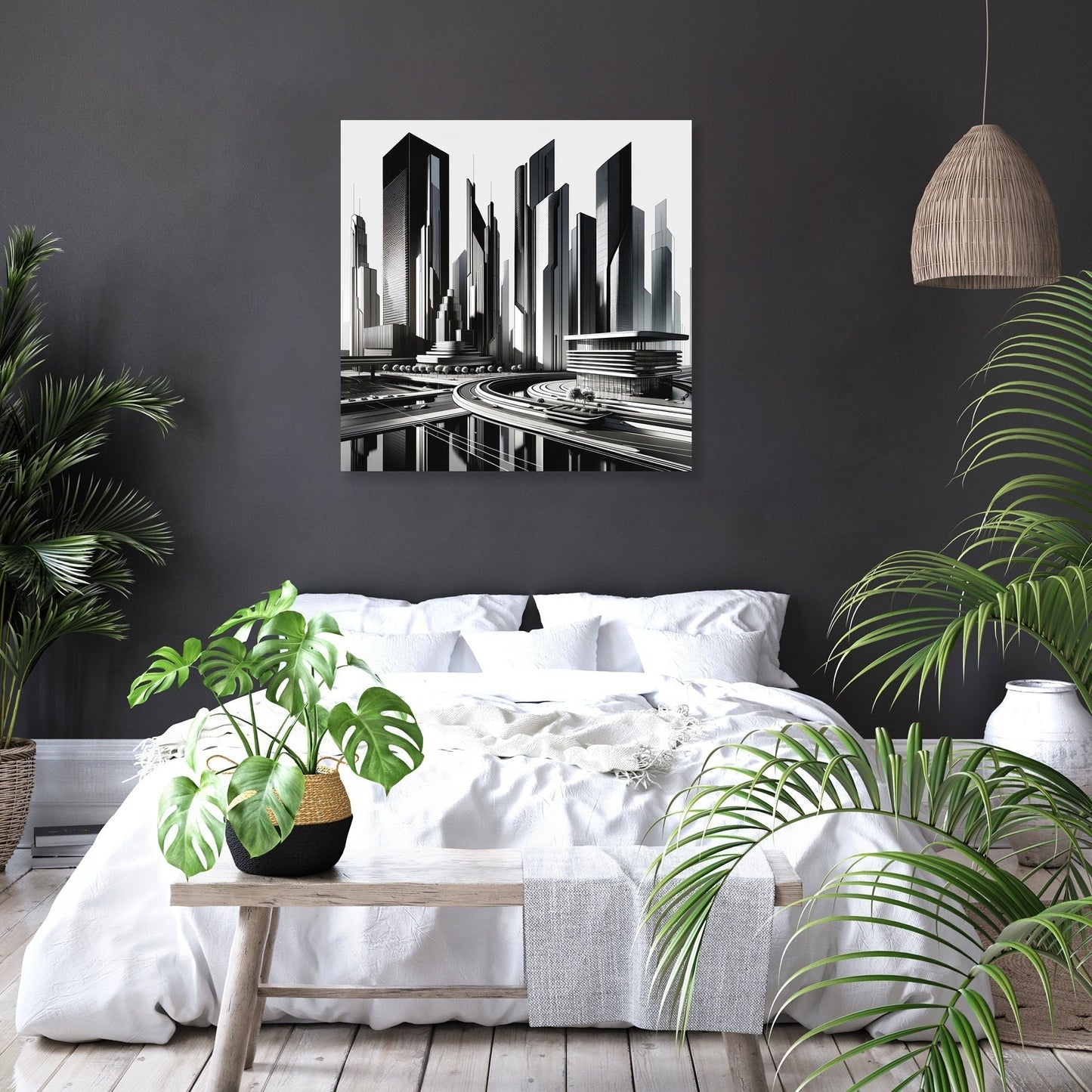 Futuristic Skyline Canvas