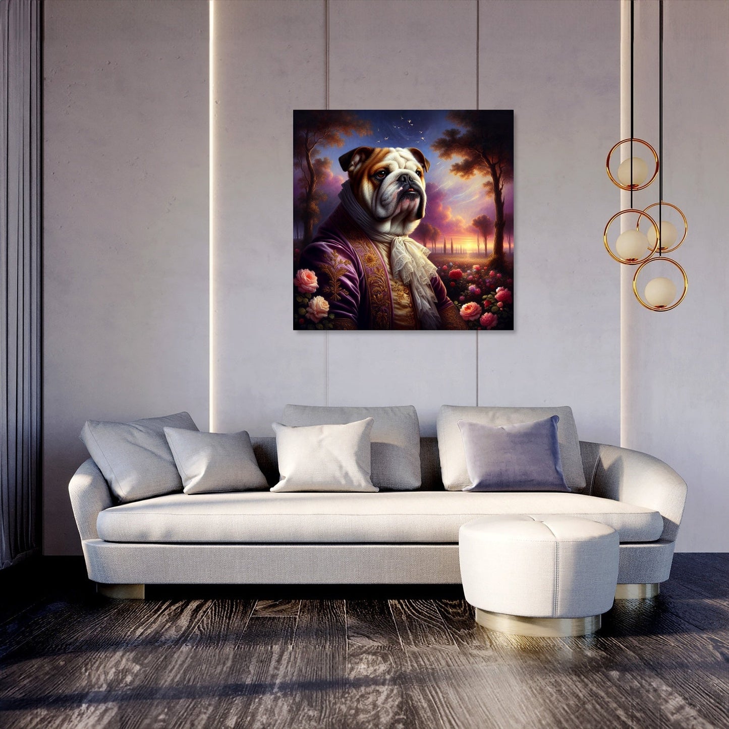 Regal Bulldog Twilight Canvas