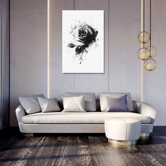Monochrome Rose Elegance Canvas