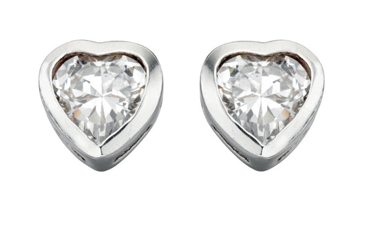Beginnings Heart Stud Earrings with Cubic Zirconia