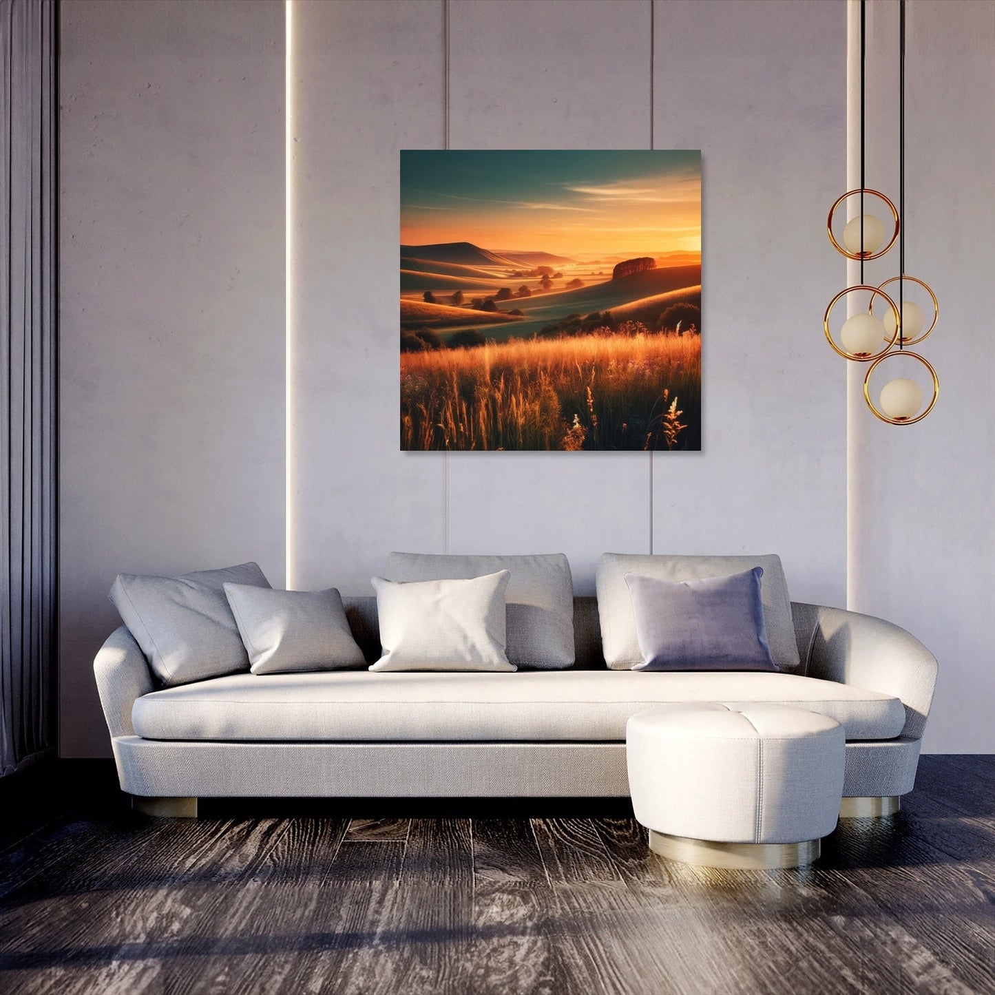 Golden Sunset Hills Canvas