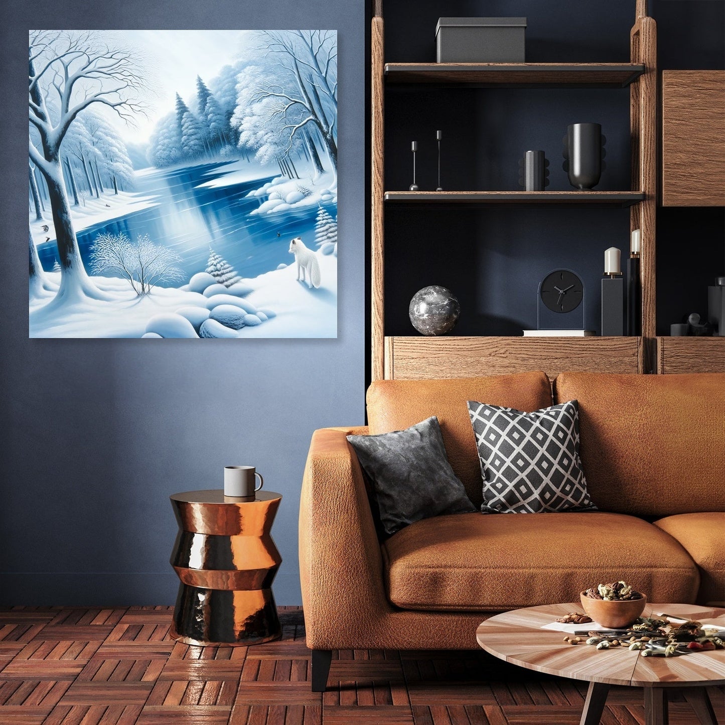 Winter Serenity with Fox Canvas