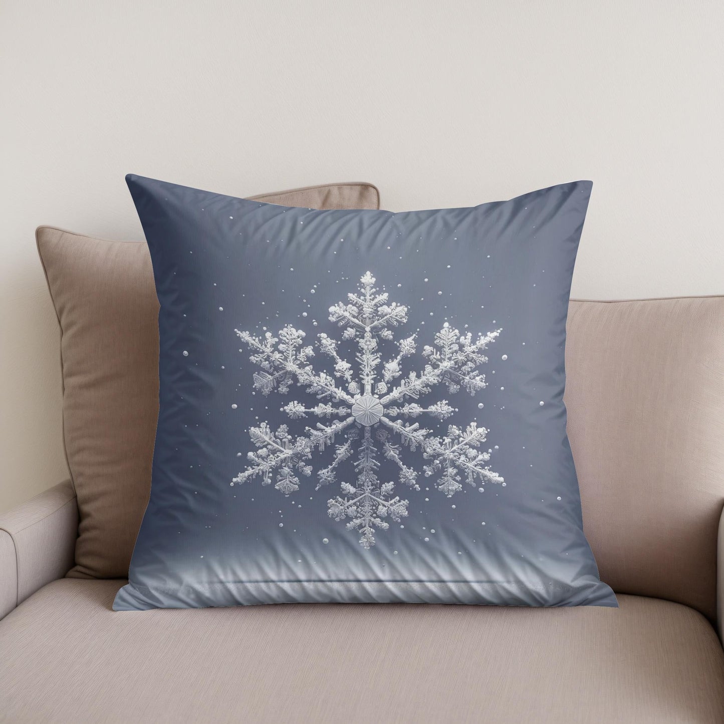 Snowfall Serenity Cotton Cushion