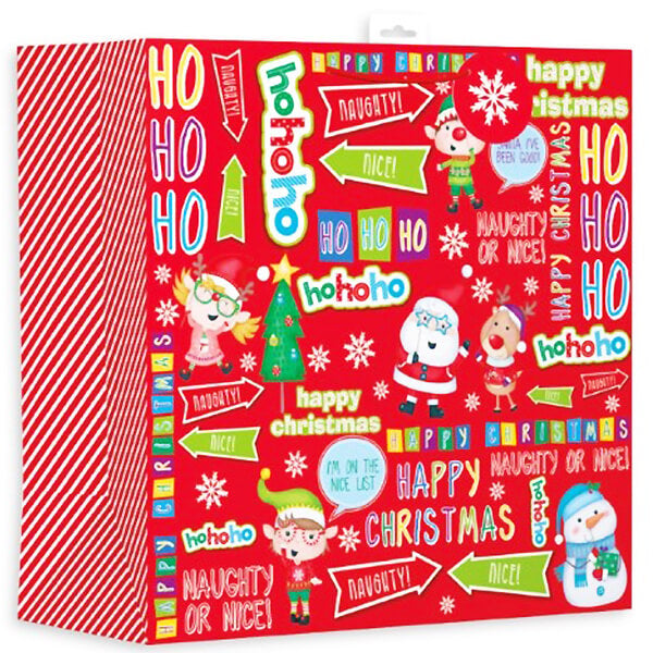 Giant Christmas Gift Bag with Festive Design (W450 x H450 x D205 mm)