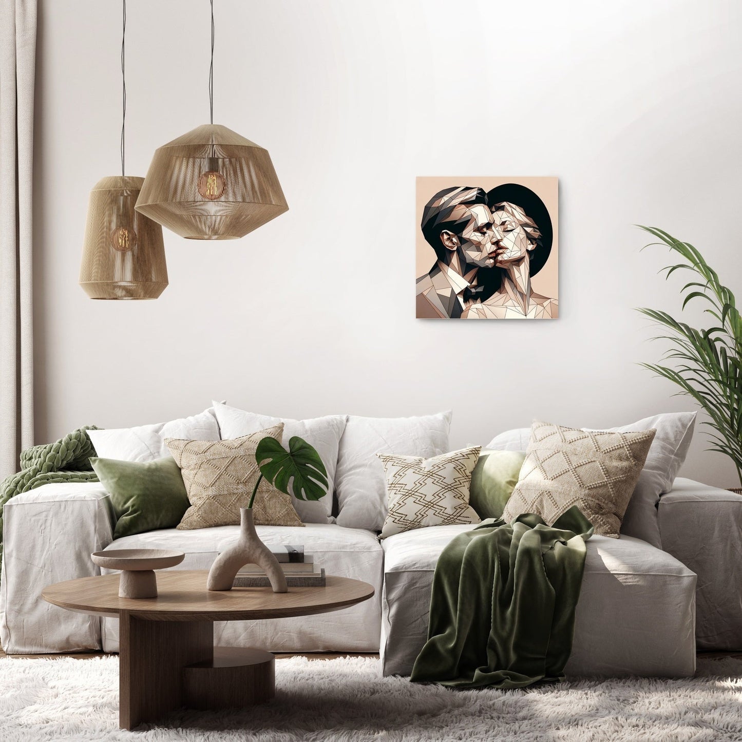 Whisper of Geometric Love Canvas