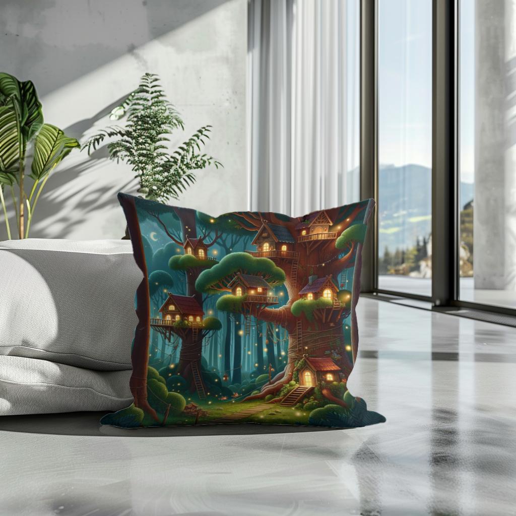 Twilight Treetop Cotton Cushion