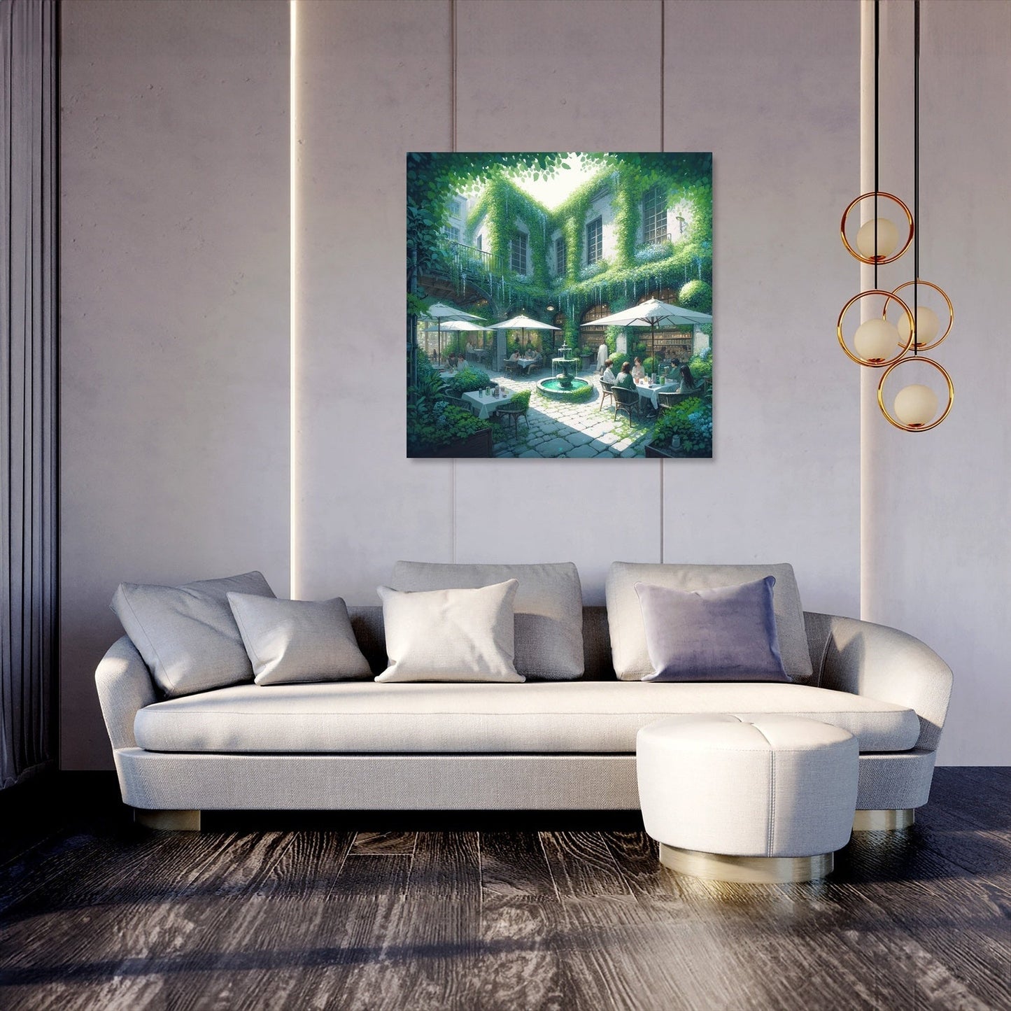 Secluded Summer Courtyard Canvas