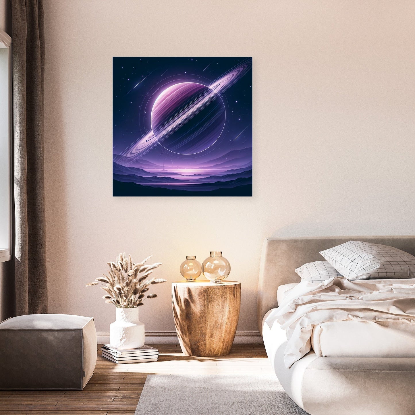Violet Ring Planet Canvas