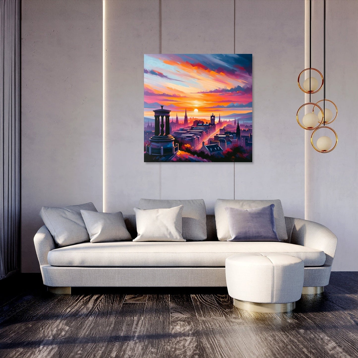 Edinburgh Calton Hill Sunset Canvas
