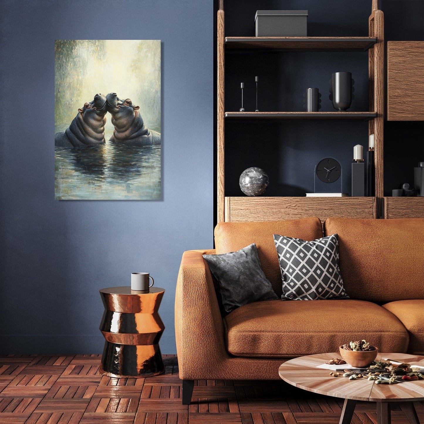 Pastel Hippo Harmony Canvas