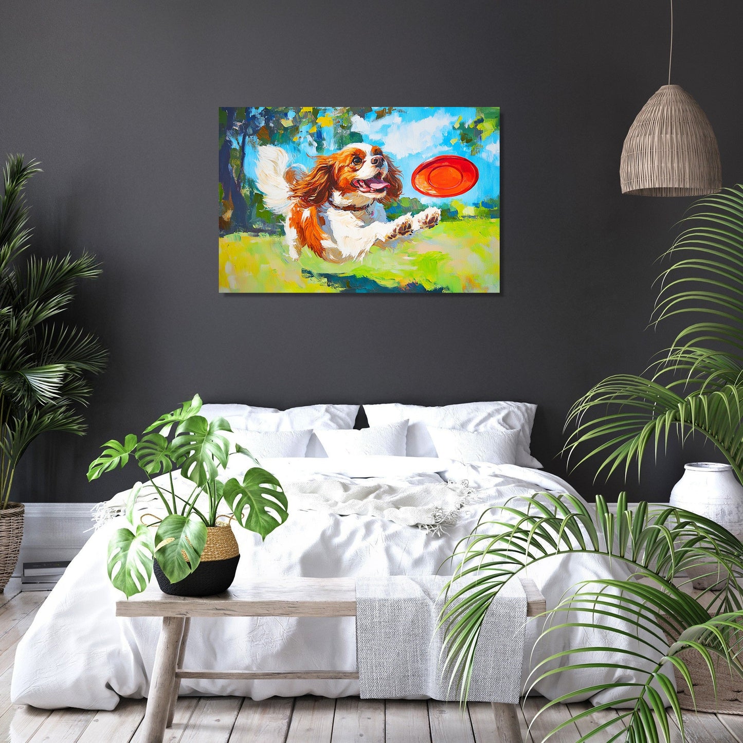 Cavalier's Frisbee Chase Canvas