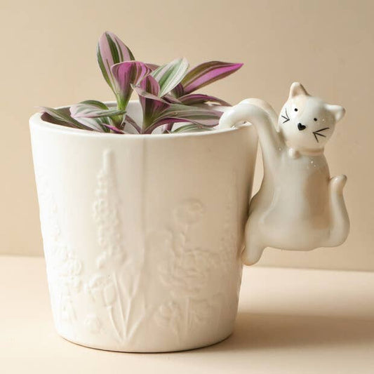 Lisa Angel Ceramic Cat Planter Hanger