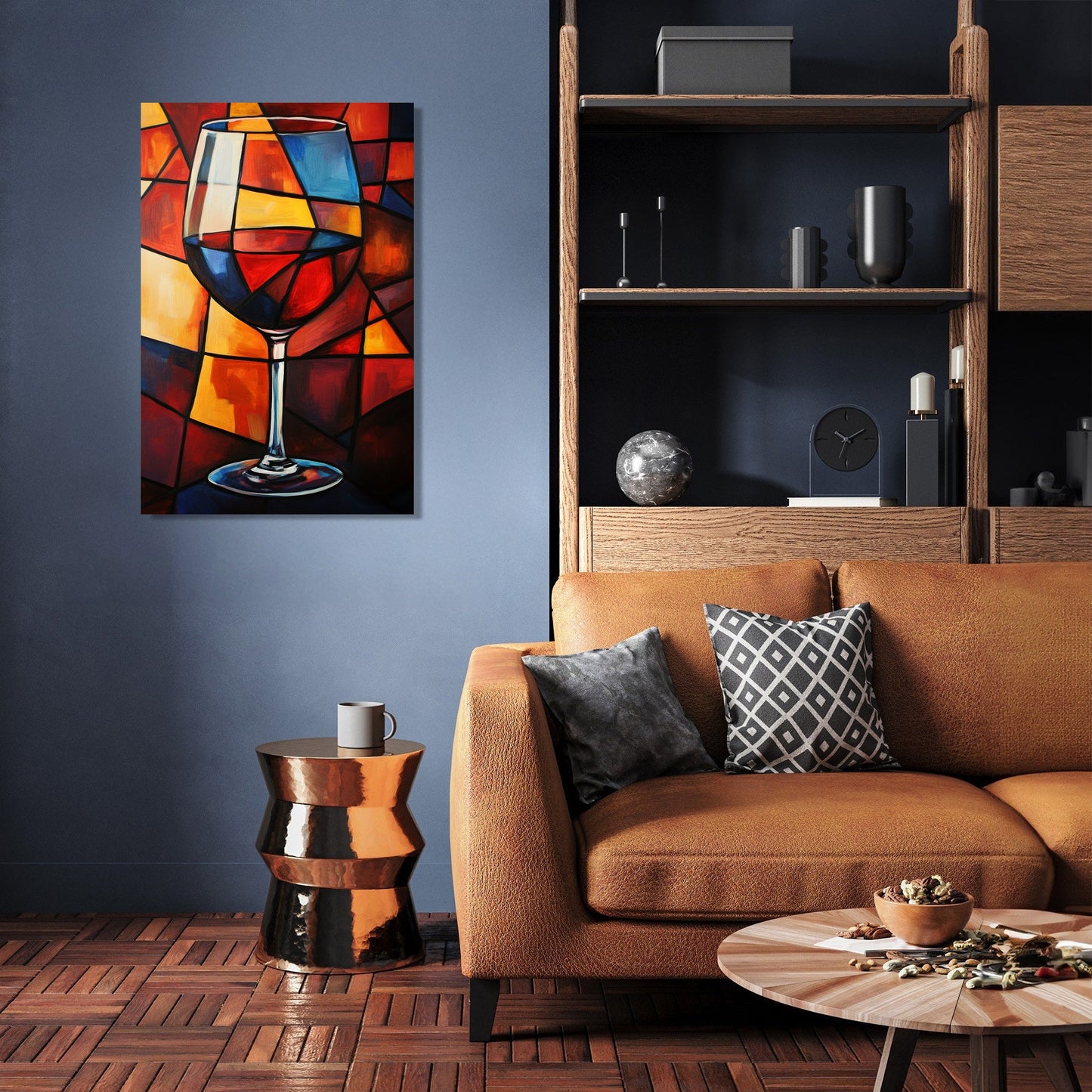 Geometric Wine Glass Canvas