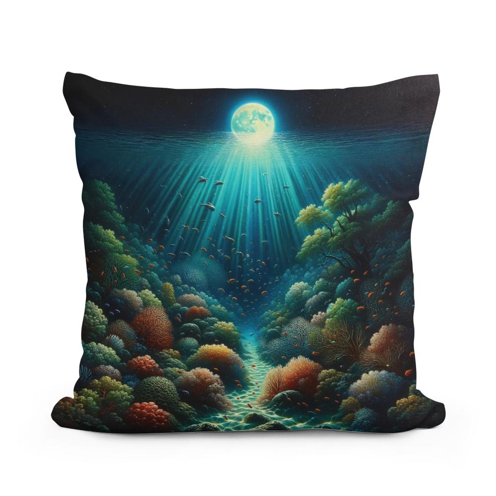 Moonlit Reef Cotton Cushion