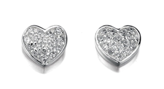 Beginnings Pave Heart Stud Earrings