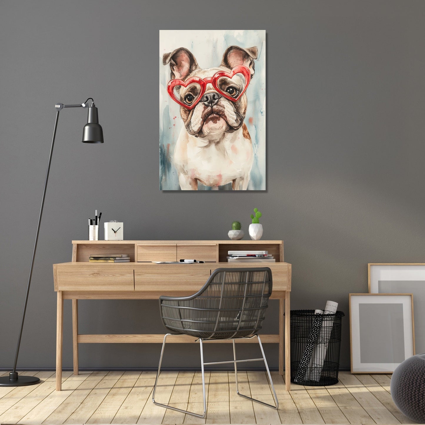 Red-Hearted Bulldog Canvas