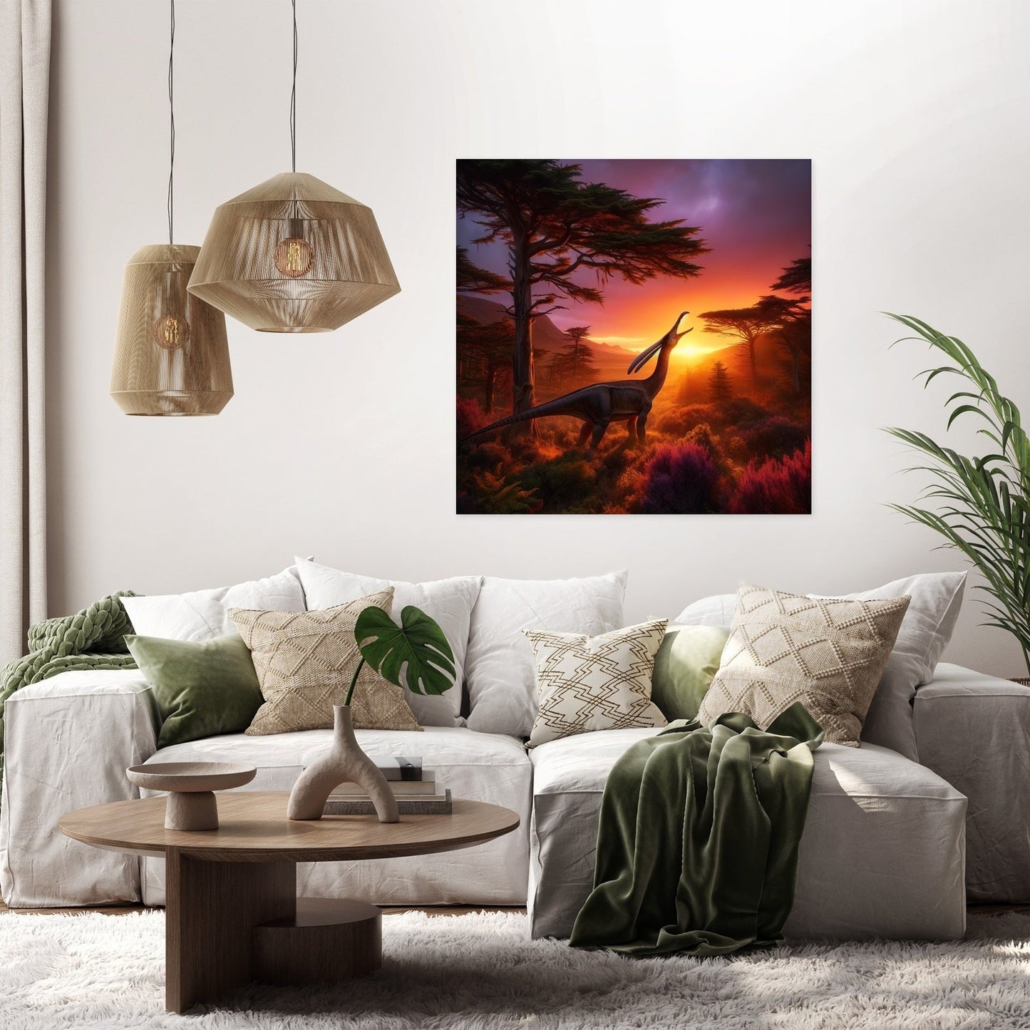 Sunset Serenade Parasaurolophus Canvas