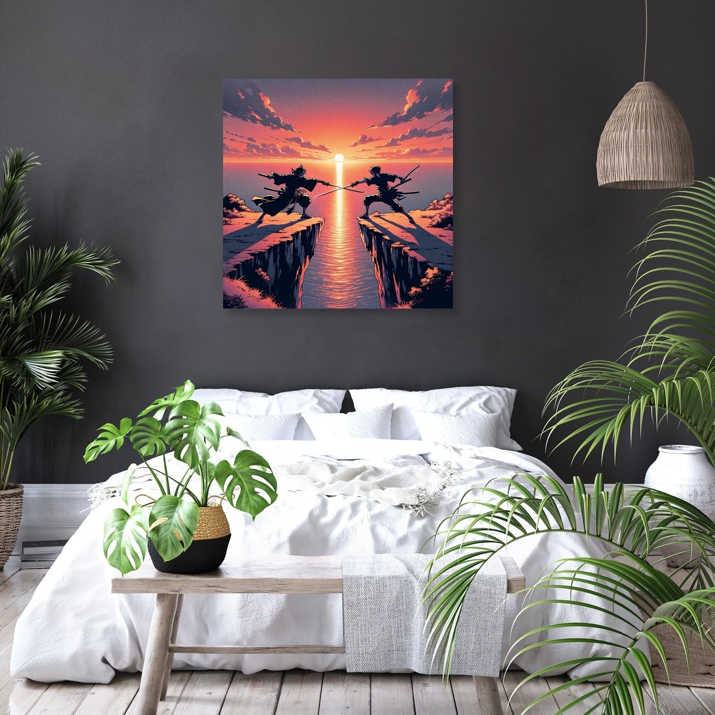 Sunset Sword Duel Canvas