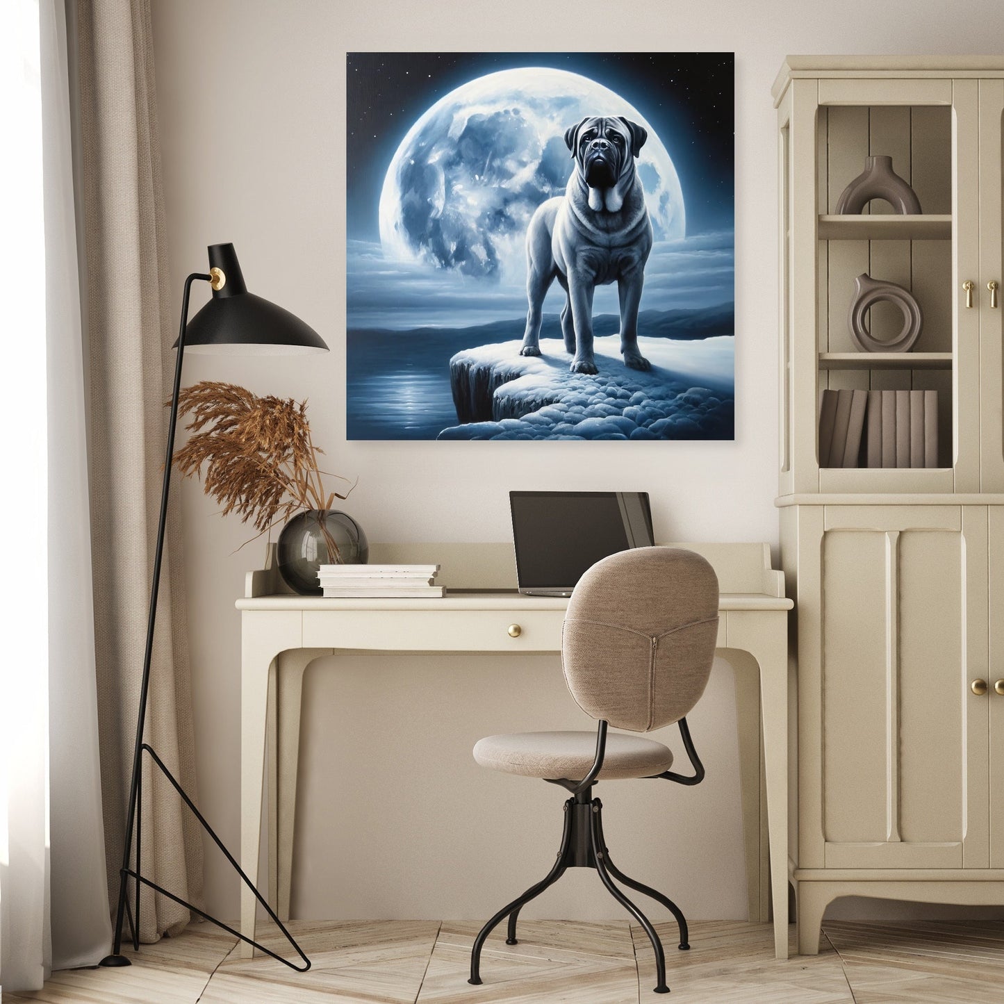 Moonlit Vigil Bullmastiff Canvas