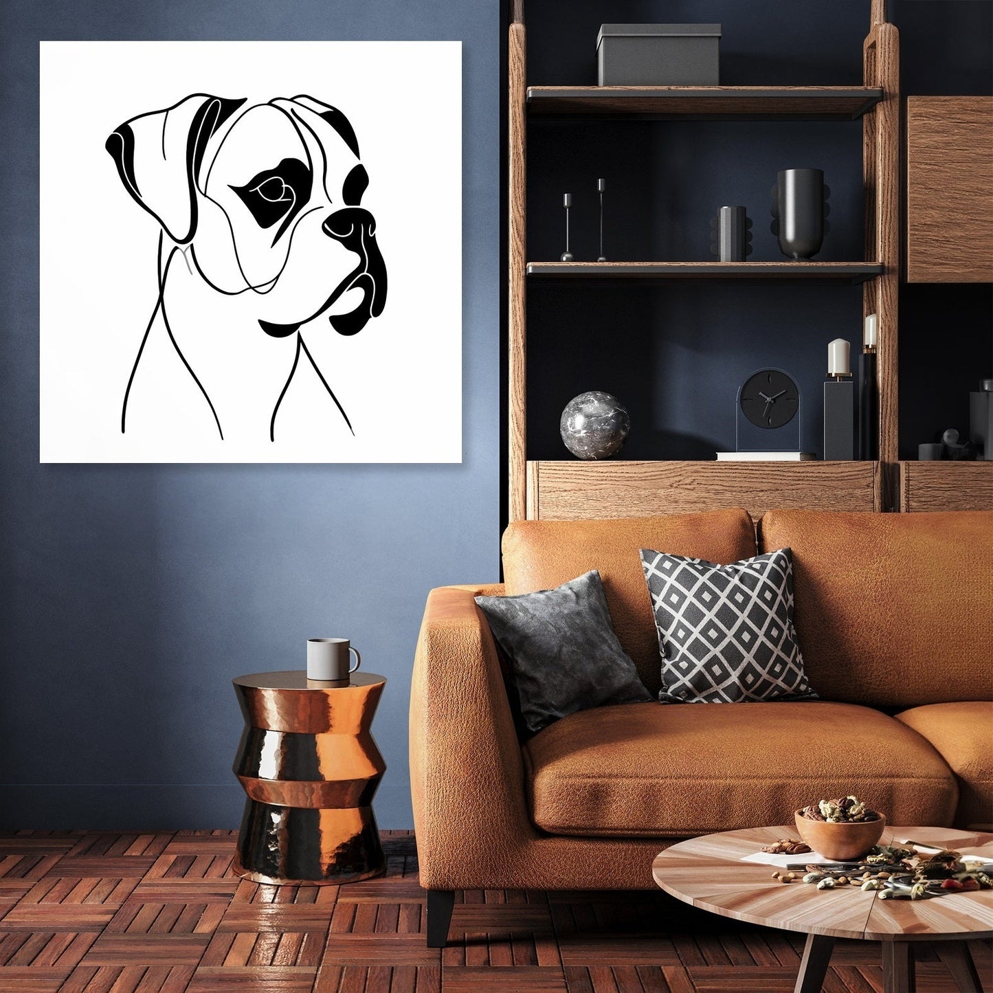 Modern Minimal Boxer Simplified Canvas