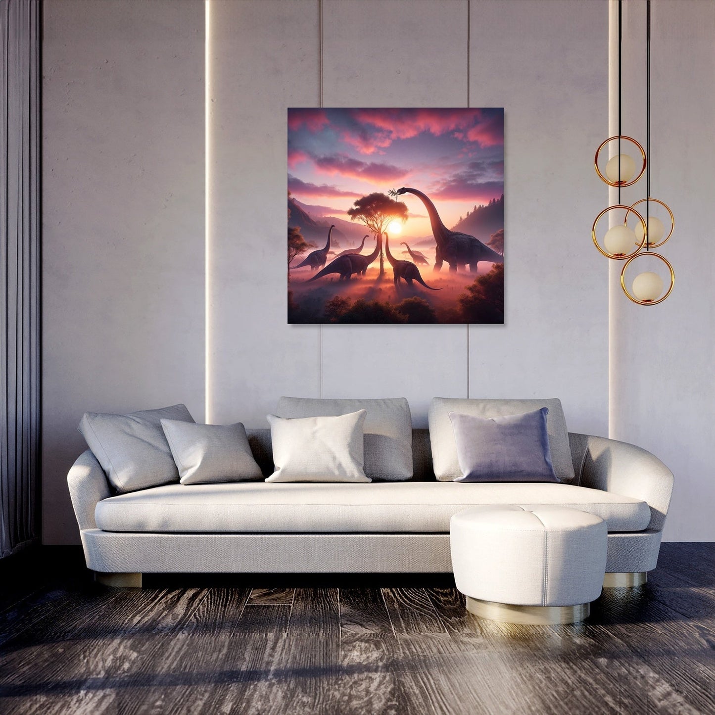 Morning Mist Brachiosaurus Canvas