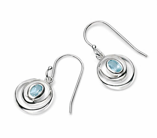 Beginnings Sky Blue Topaz Double Loop Earrings