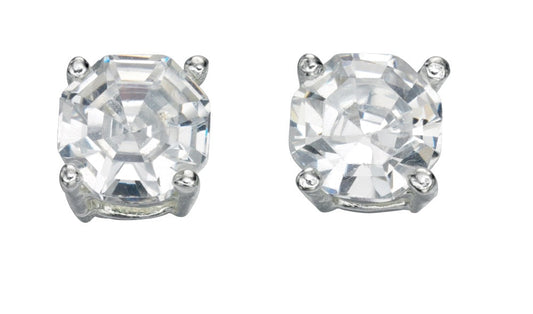 Beginnings Faceted Stud Earrings with Cubic Zirconia