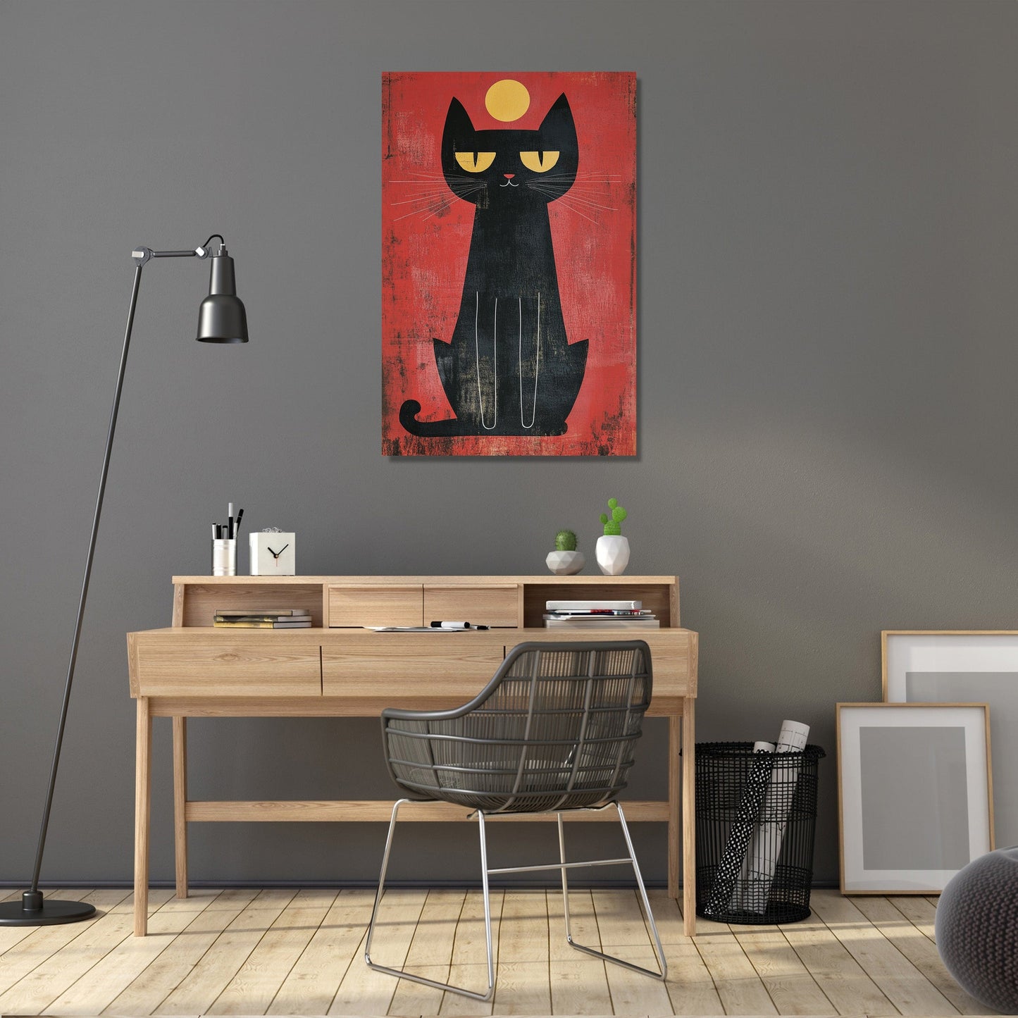 Edgy Black Cat Canvas
