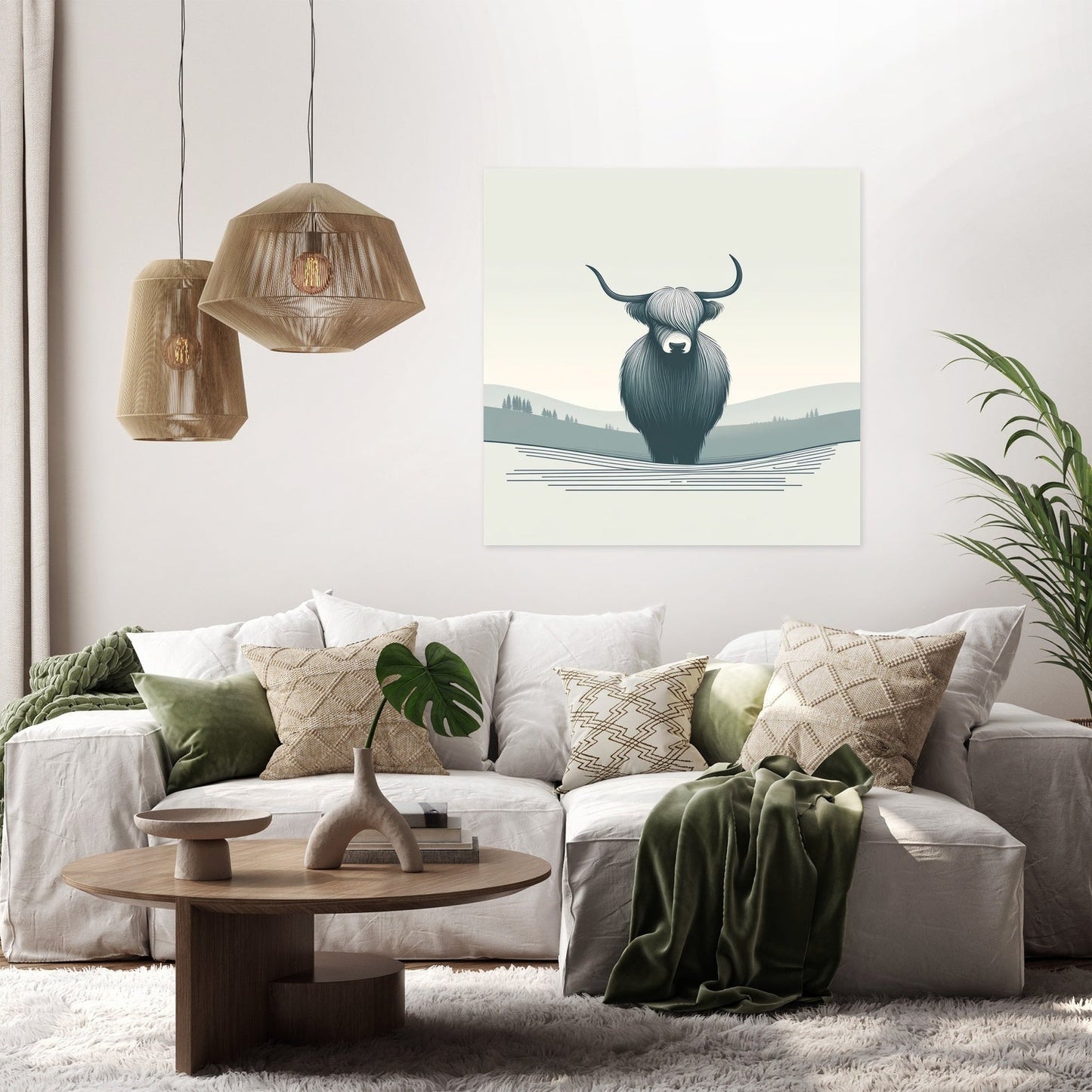 Serene Highland Cow Canvas
