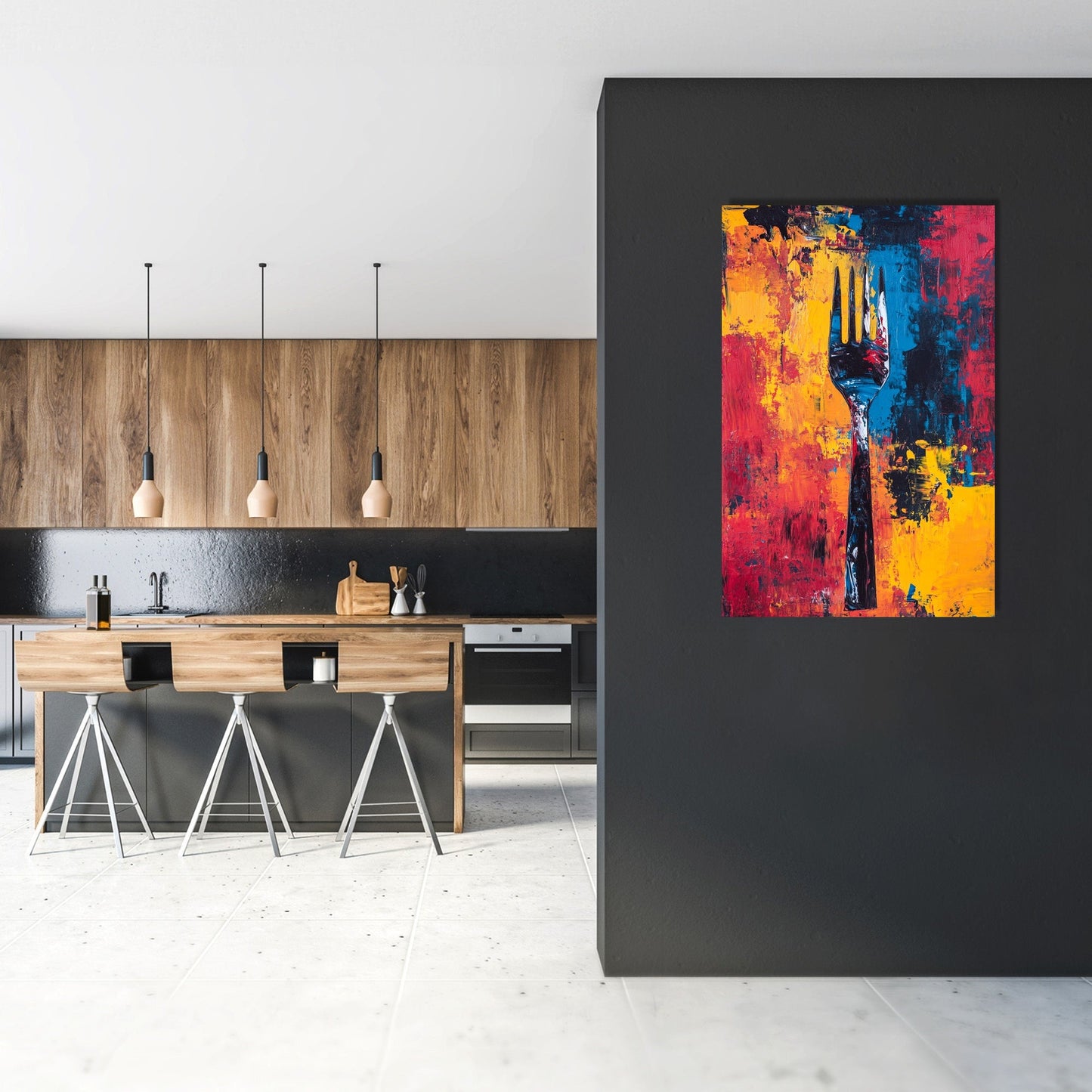 Fork in Colour Canvas