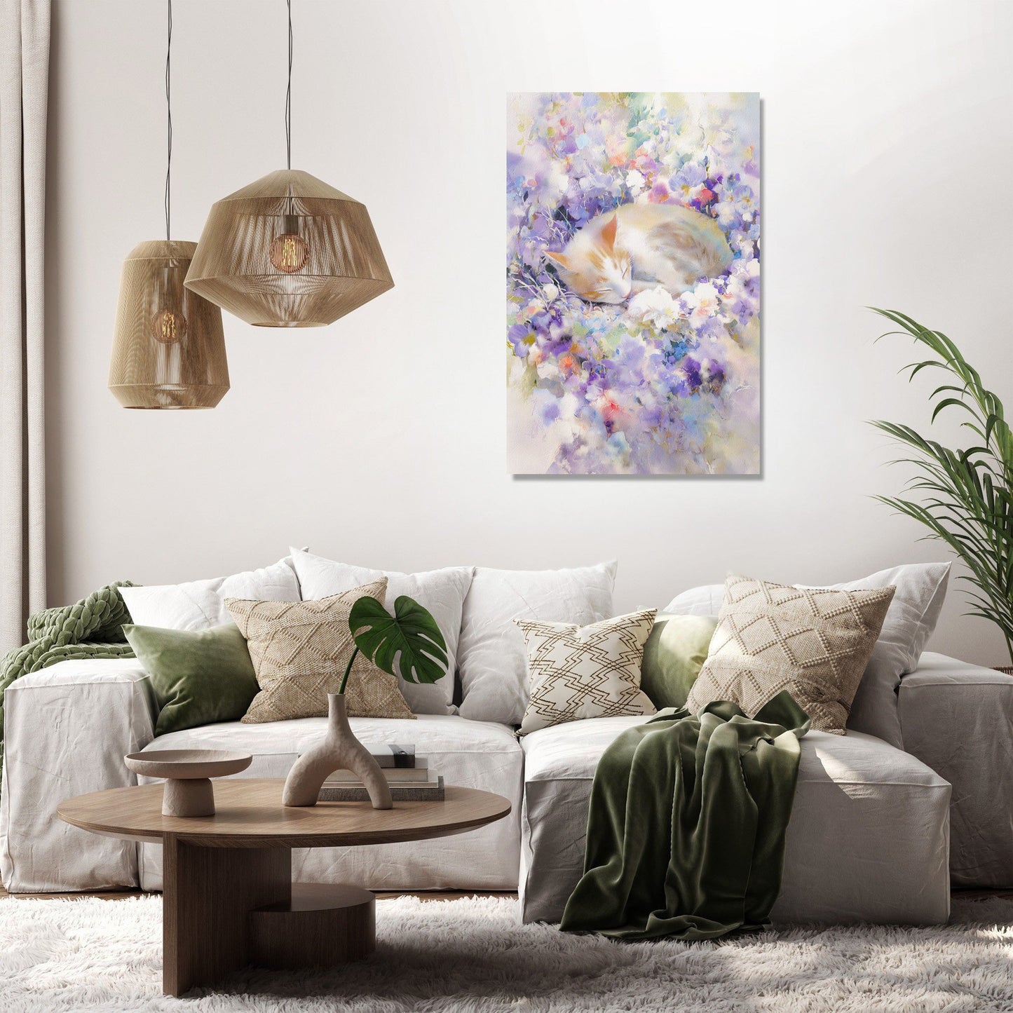 Feline Floral Canvas