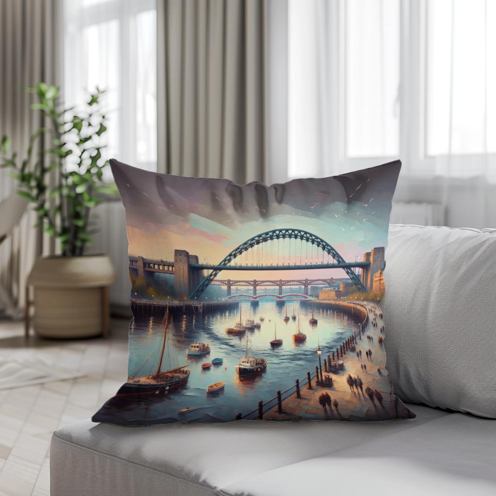 Newcastle Quayside Serenity Cotton Cushion