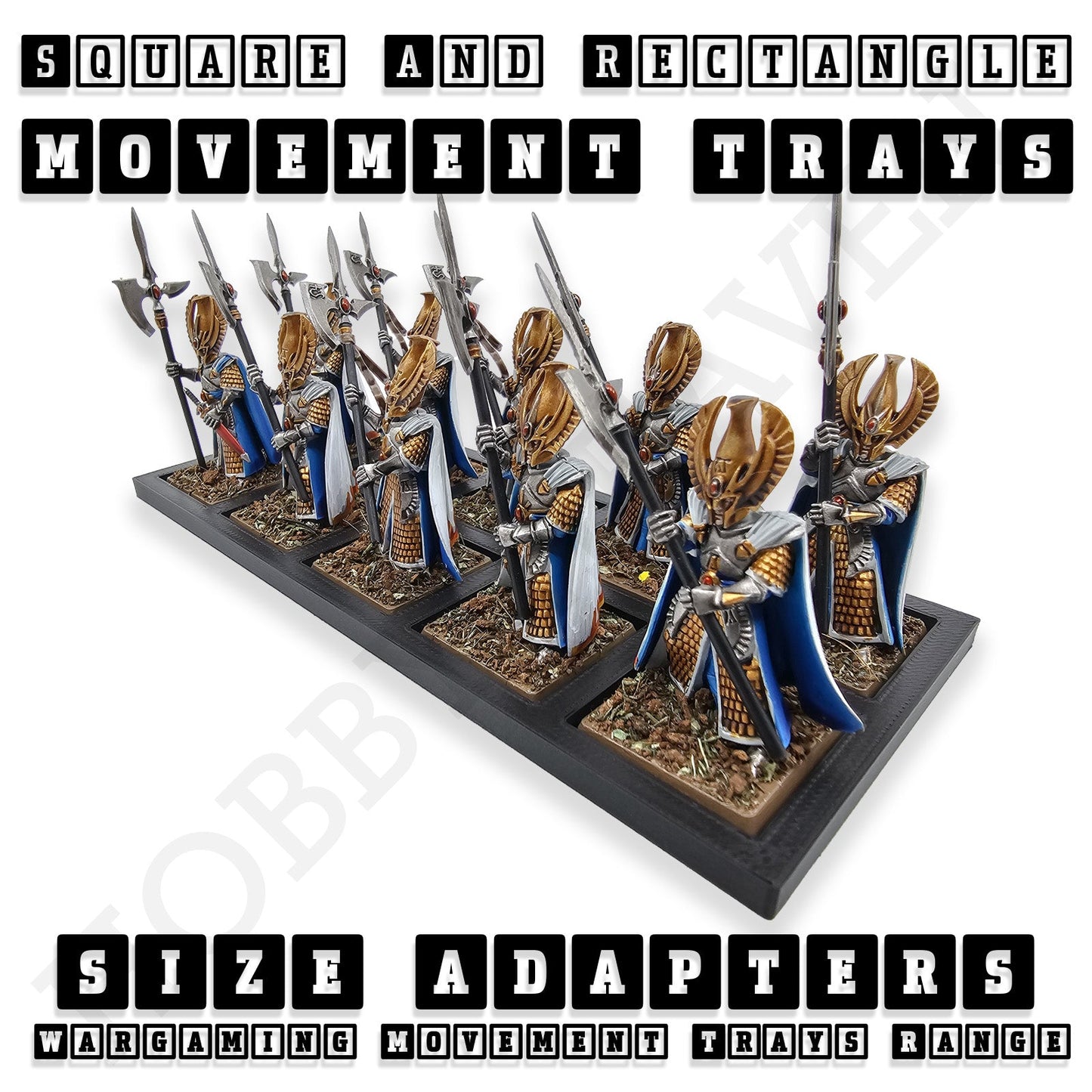 Square and Rectangle Movement Tray Adapters for Tabletop Games