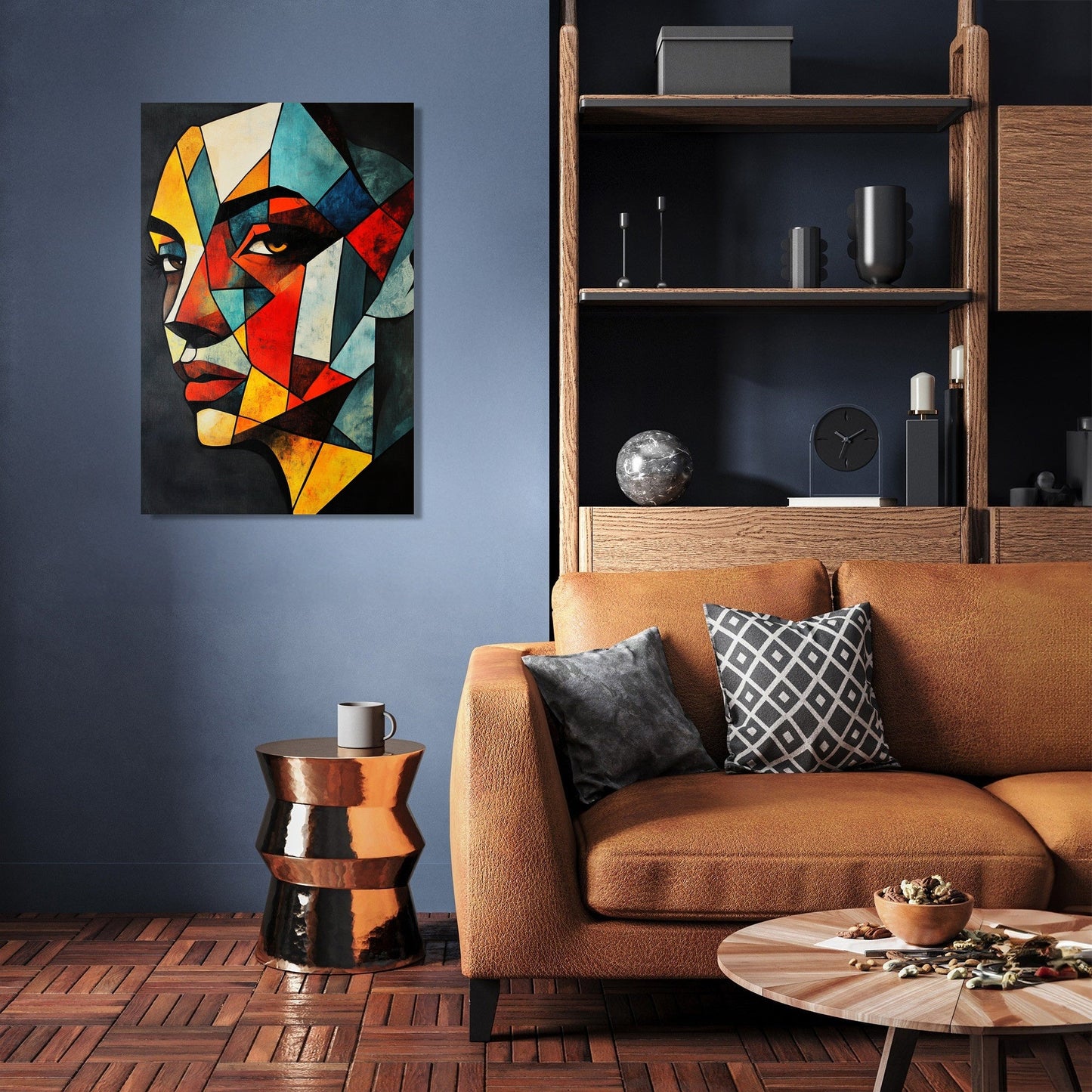 Geometric Visage Canvas