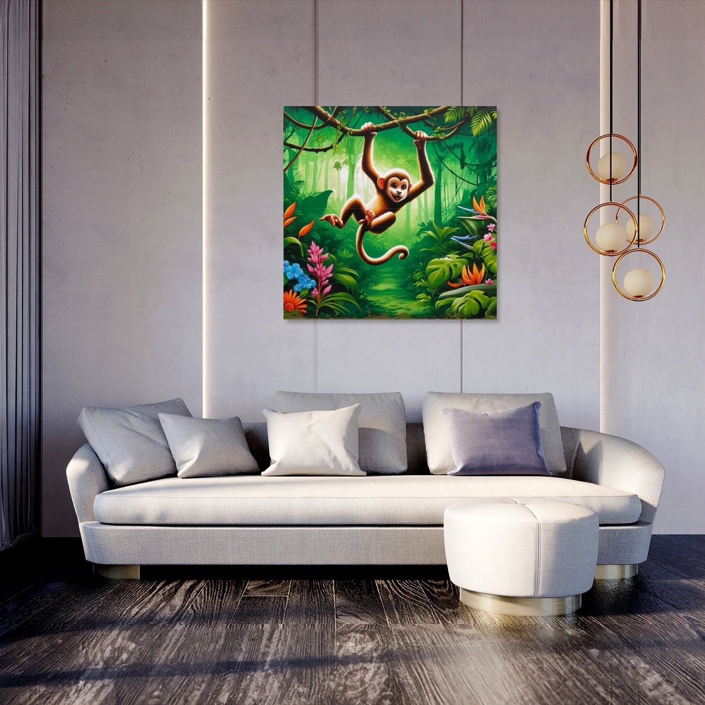 Mischievous Monkey Mural Canvas
