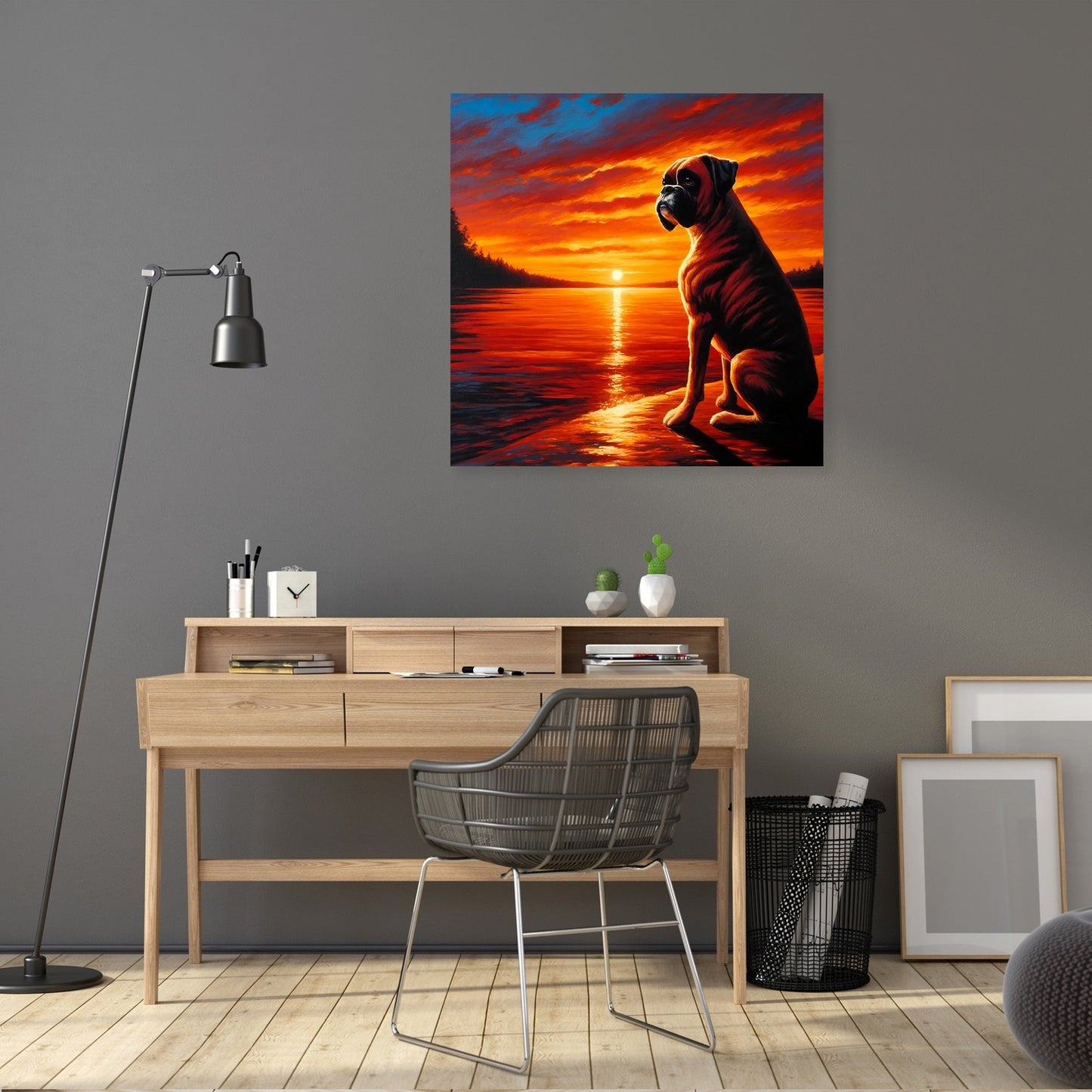 Sunset Serenity Boxer Reflections Canvas