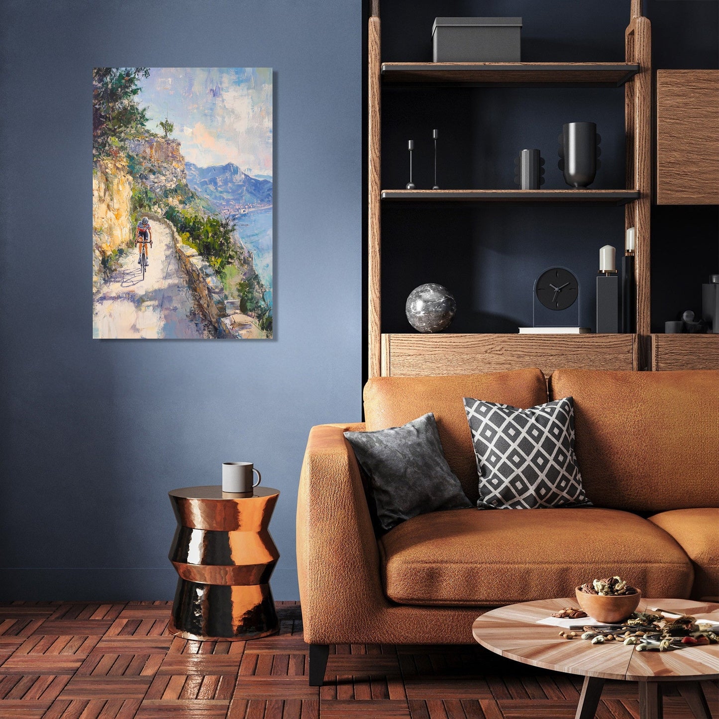 Cyclist's Mountain Pathway Canvas
