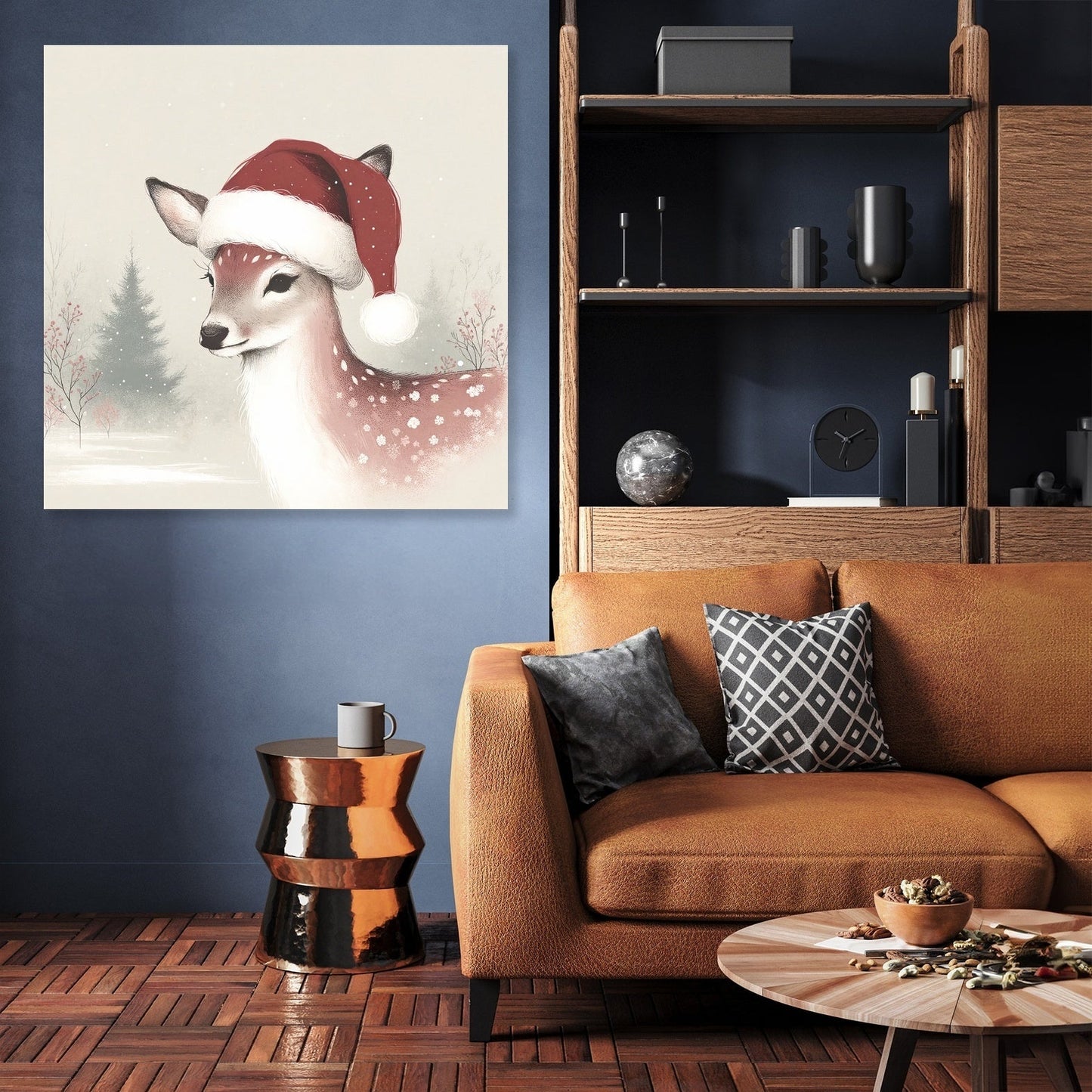 Pastel Holiday Deer Canvas