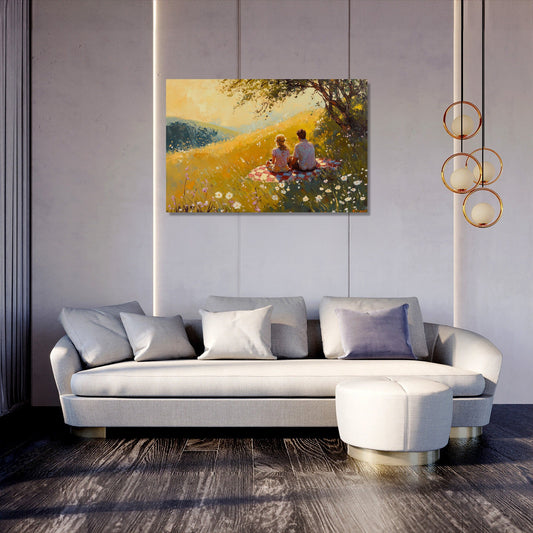 Romantic Meadow Picnic Canvas