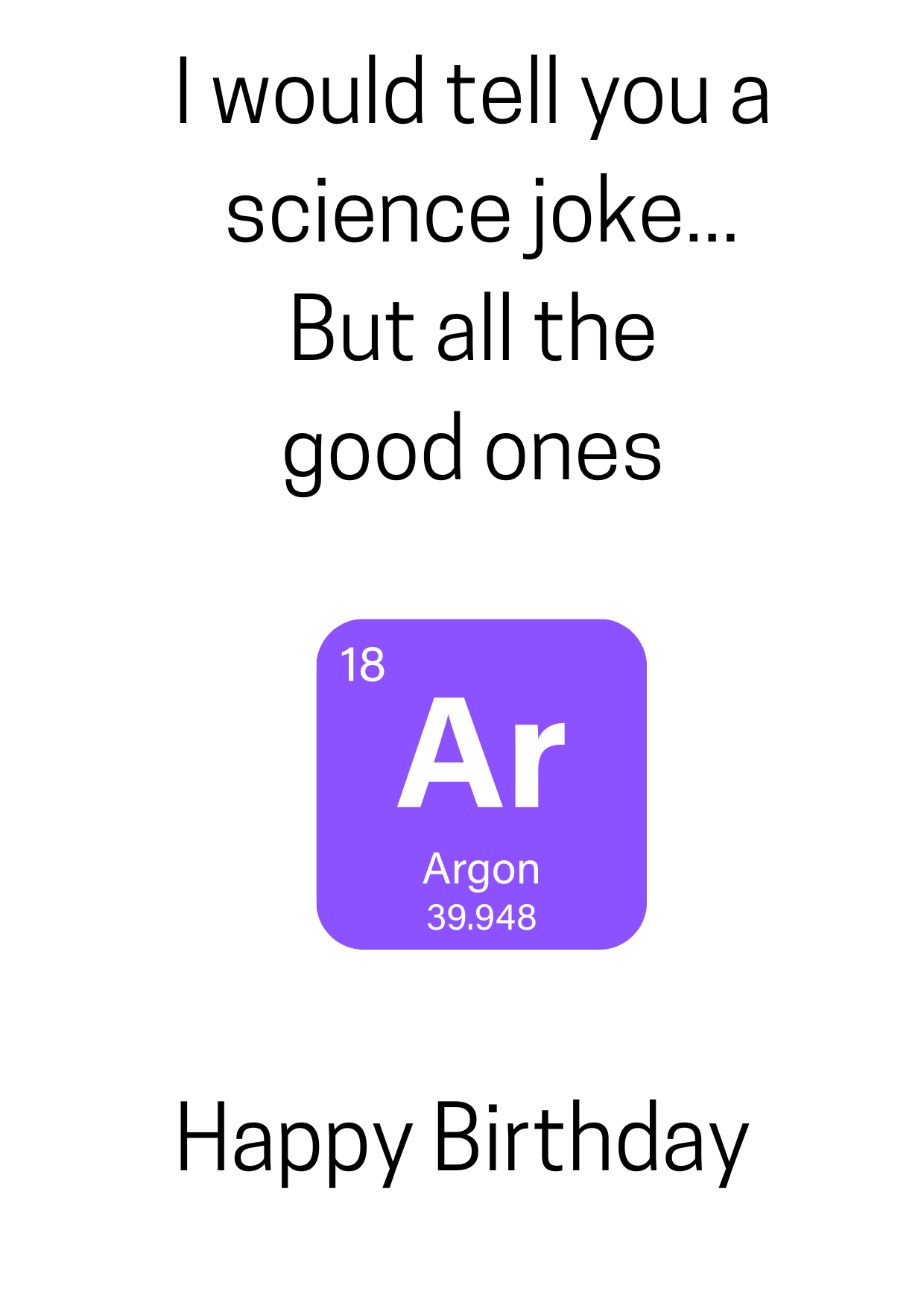 Curious Minds Periodic Table Science Joke Birthday Card (105 x 148 mm)
