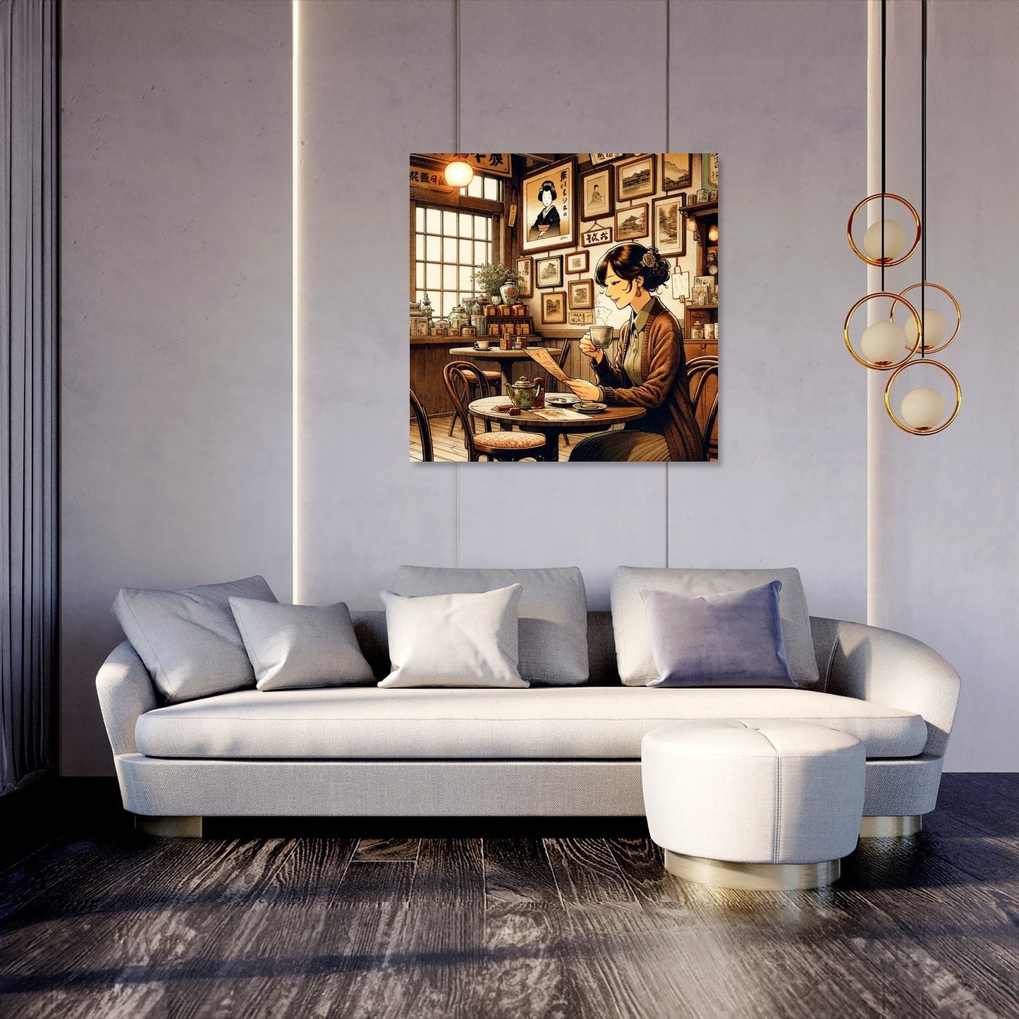 Nostalgic Café Moment Canvas