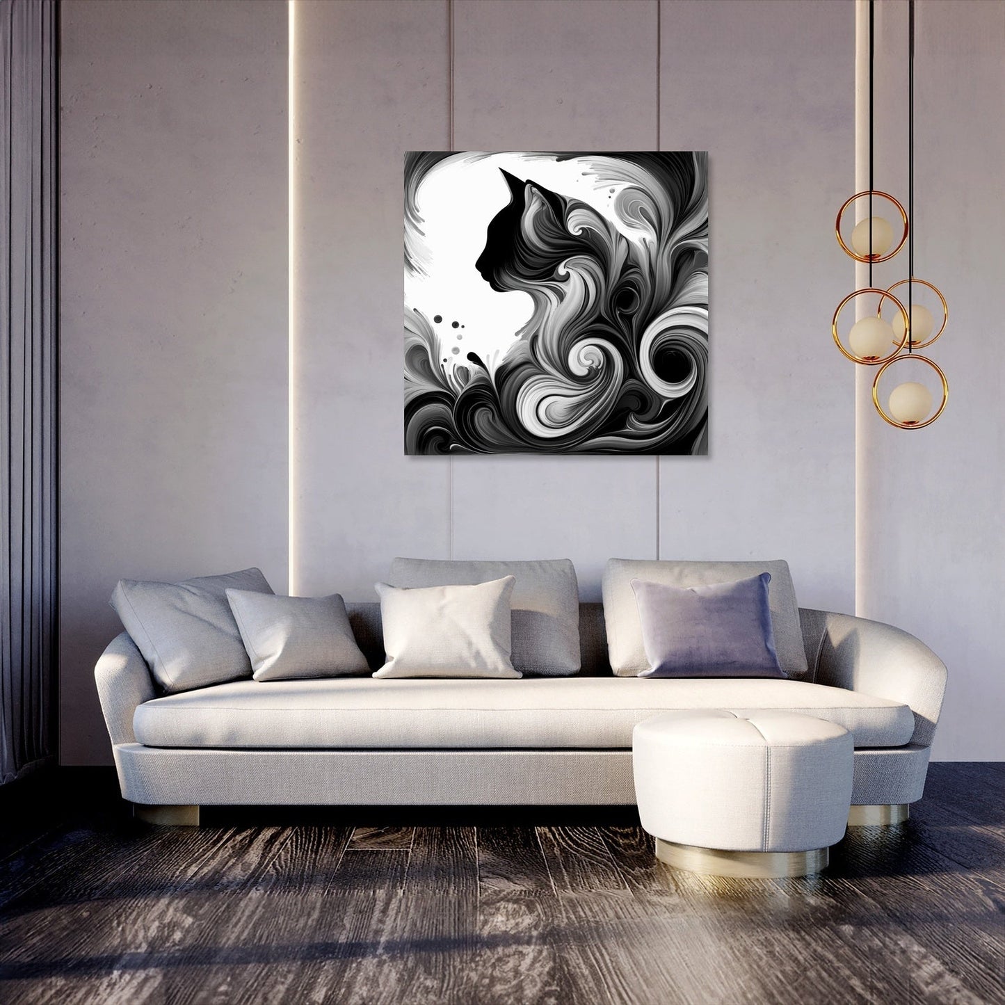 Whispering Cat Shadows Canvas