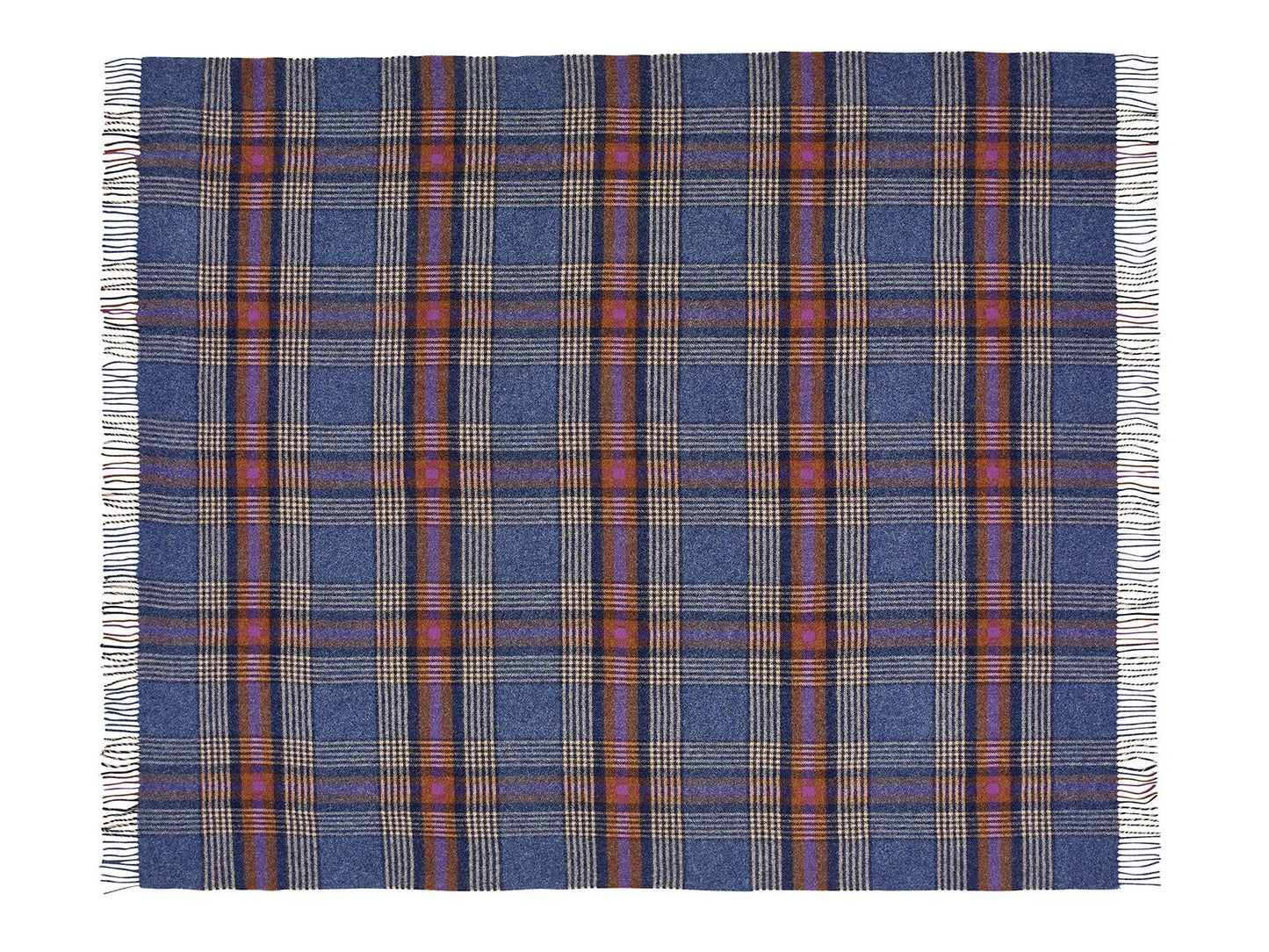 Dorset Shetland Pure New Wool Throw - Mid Blue