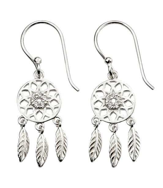 Beginnings Dream Catcher Earrings with Cubic Zirconia