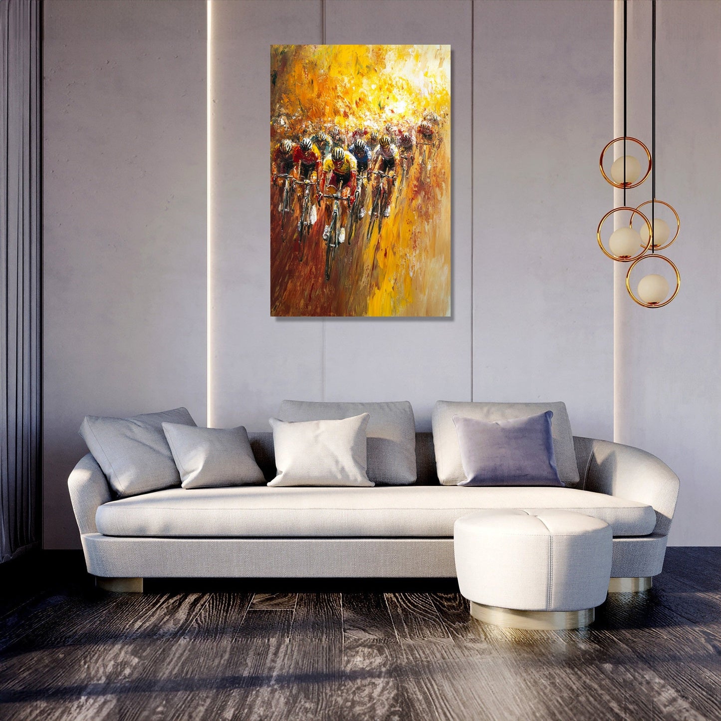Sunrise Cyclist Race Canvas