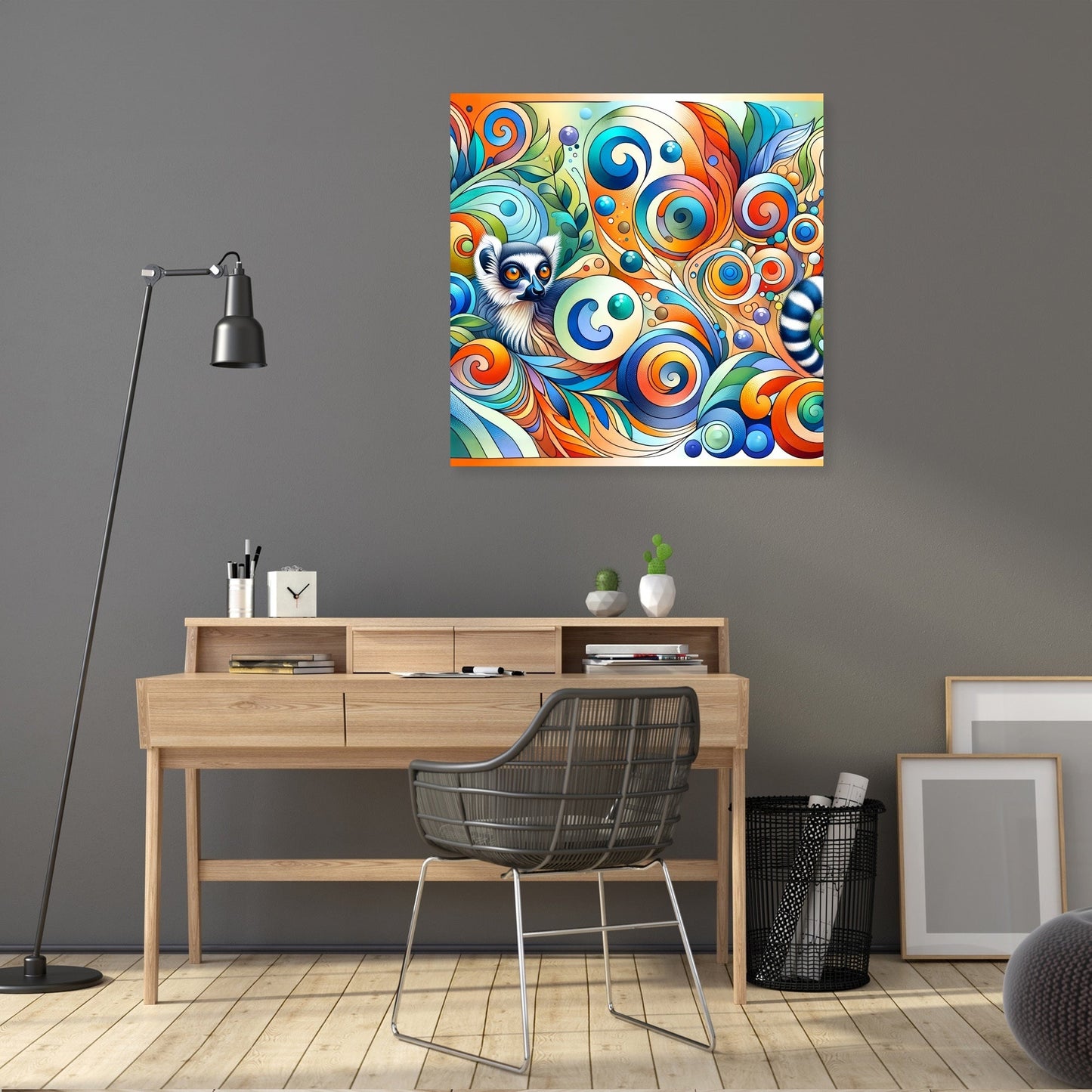 Whimsical Lemur Canvas