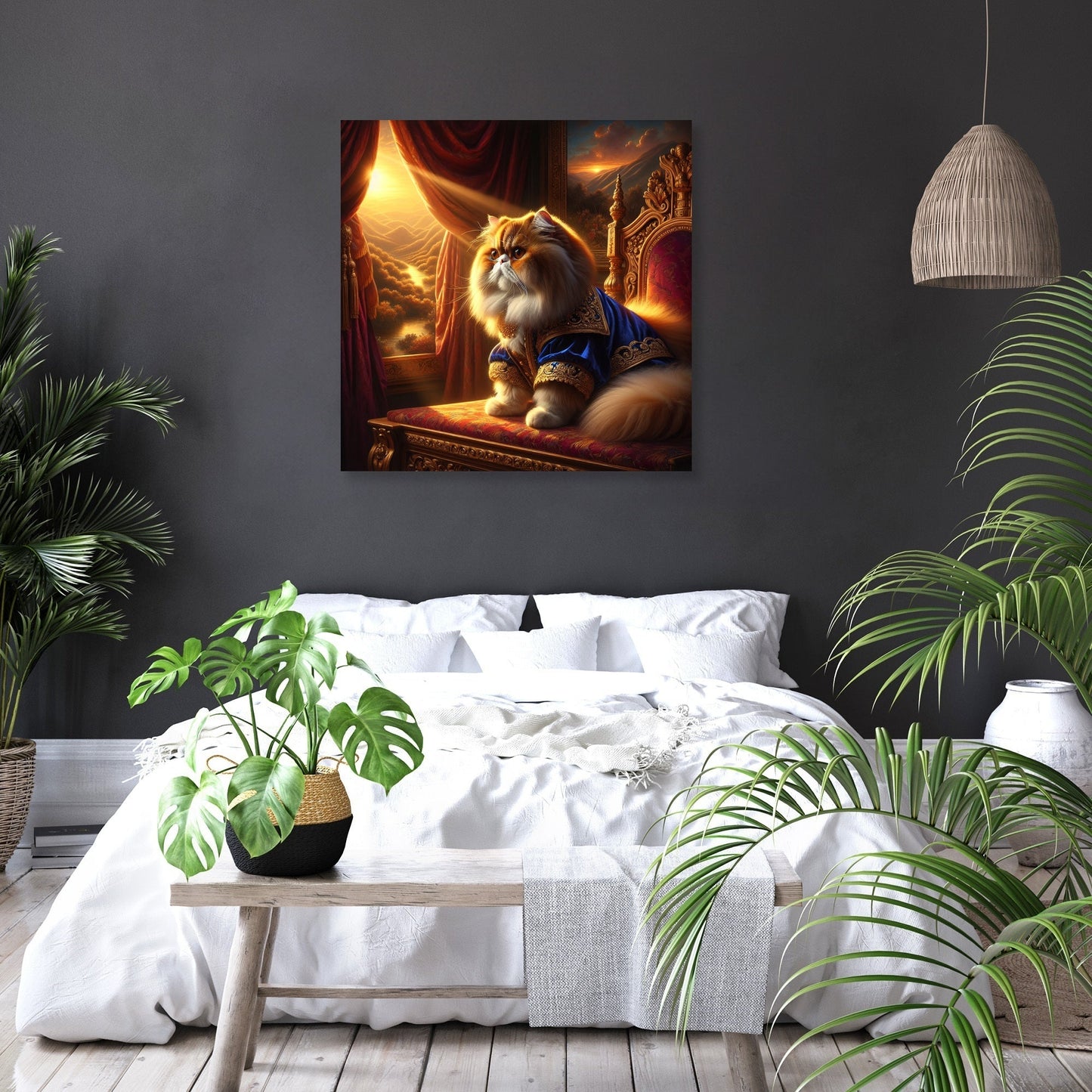 Regal Feline Contemplation Canvas